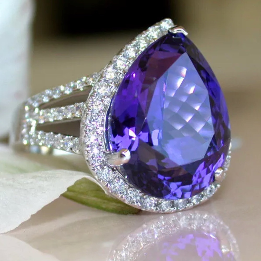  Stunning Pear Shaped Ring NEW 6 - Picture 3 of 7